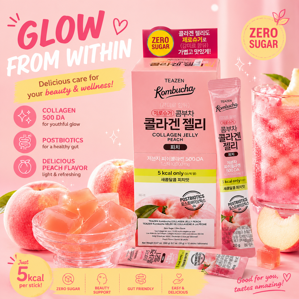 Teazen Kombucha Collagen Peach Jelly